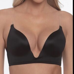 DOMINIQUE Uma U-Plunge 40B black convertible straps push up underwire bra NWT